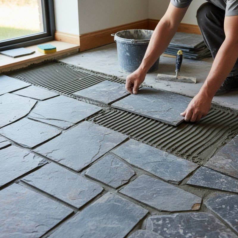 Slate Floor Installation detail